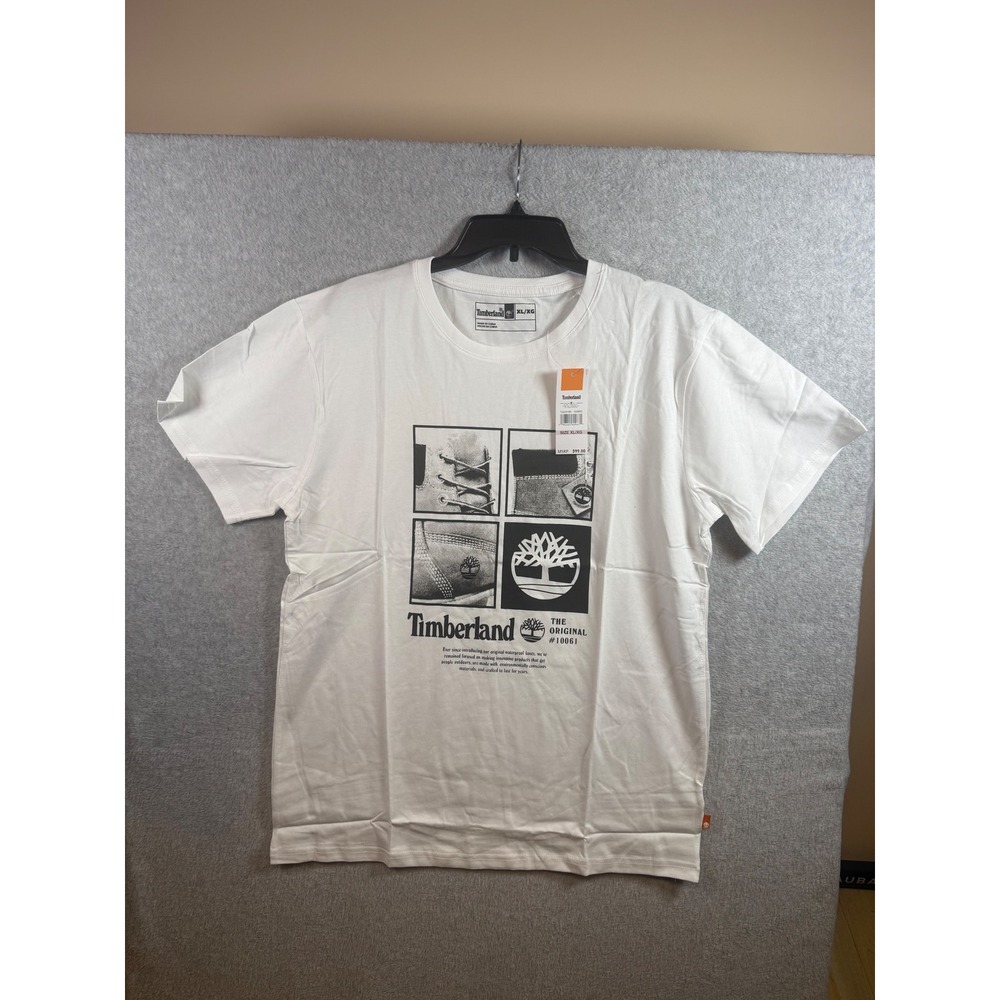 Timberland Mens Original #10061 Boot Graphic T-Shirt White XL TLSGi21E-999